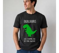 60 SECOND MAKEOVER Men's Dadasaurus, Like a Normal Dad But More Awesome, T-Shirt in Black | Size: Medium 60 SECOND MAKEOVER Black M