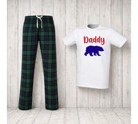 60 SECOND MAKEOVER Men's Daddy Bear Tartan Pyjama Set in Green | Size: Medium 60 SECOND MAKEOVER Green M