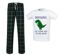 60 SECOND MAKEOVER Men's Daddysaurus Daddy Dinosaur Pyjama Set in Green | Size: Large 60 SECOND MAKEOVER Green L