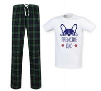 60 SECOND MAKEOVER Men's Frenchie Dad Tartan Pyjama Set in Green | Size: 2XL 60 SECOND MAKEOVER Green 2XL