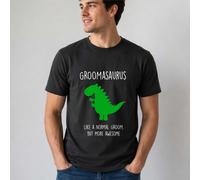 60 SECOND MAKEOVER Men's Groom Dinosaur T-Shirt in Black | Size: Medium 60 SECOND MAKEOVER Black M