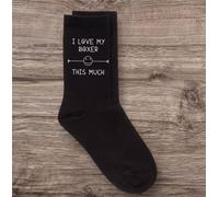60 SECOND MAKEOVER Men's I Love My Boxer This Much Socks in Black 60 SECOND MAKEOVER Black One Size
