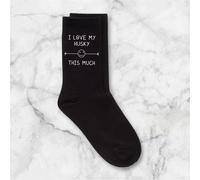 60 SECOND MAKEOVER Men's I Love My Husky This Much Socks in Black 60 SECOND MAKEOVER Black One Size