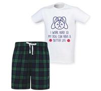 60 Second Makeover Limited Mens I Work Hard So My Dog Can Have A Better Life Tartan Short Pyjama Set Family Matching Fathers Day Twinning