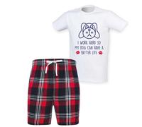 60 SECOND MAKEOVER Men's I Work Hard So My Dog Can Have A Better Life Pyjama Set in Red | Size: Medium 60 SECOND MAKEOVER Red M