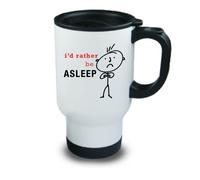 60 SECOND MAKEOVER Men's I'd Rather Be Asleep Metal Travel Mug in White 60 SECOND MAKEOVER White