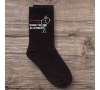 60 SECOND MAKEOVER Men's I'd Rather Be Down The Allotment Black Calf Socks 60 SECOND MAKEOVER Black One Size