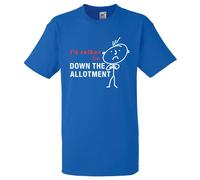 60 SECOND MAKEOVER Men's I'd Rather Be Down The Allotment T-Shirt in Blue | Size: Small 60 SECOND MAKEOVER Blue S