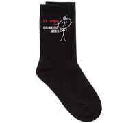 60 SECOND MAKEOVER Men's I'd Rather Be Drinking Beer Black Calf Socks 60 SECOND MAKEOVER Black One Size