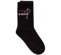 60 SECOND MAKEOVER Men's I'd Rather Be In Bed Black Calf Socks 60 SECOND MAKEOVER Black One Size