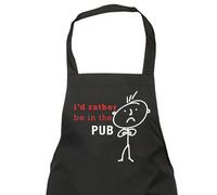 60 SECOND MAKEOVER Men's I'd Rather Be In The Pub Apron in Black 60 SECOND MAKEOVER Black