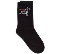 60 SECOND MAKEOVER Men's I'd Rather Be Out In The Garden Black Calf Socks 60 SECOND MAKEOVER Black One Size