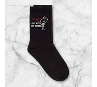 60 SECOND MAKEOVER Men's I'd Rather Be Out With My Camera Black Calf Socks 60 SECOND MAKEOVER Black One Size