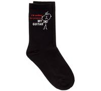 60 SECOND MAKEOVER Men's I'd Rather Be Playing My Guitar Black Calf Socks 60 SECOND MAKEOVER Black One Size