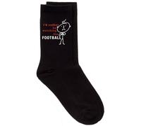60 SECOND MAKEOVER Men's I'd Rather Be Watching Football Black Calf Socks 60 SECOND MAKEOVER Black One Size