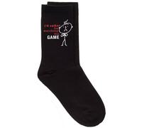 60 SECOND MAKEOVER Men's I'd Rather Be Watching The Game Black Calf Socks 60 SECOND MAKEOVER Black One Size