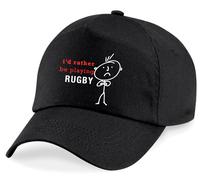 60 SECOND MAKEOVER Men's I'd Rather Be Watching The Rugby Cap in Black 60 SECOND MAKEOVER Black One Size