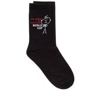 60 SECOND MAKEOVER Men's I'd Rather Be Watching The World Cup Black Calf Socks 60 SECOND MAKEOVER Black One Size