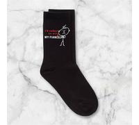 60 SECOND MAKEOVER Men's I'd Rather Be With My Fiance Black Calf Socks 60 SECOND MAKEOVER Black One Size