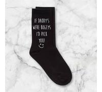 60 SECOND MAKEOVER Men's If Daddy's Were Bogeys I'd Pick You Black Calf Socks 60 SECOND MAKEOVER Black One Size