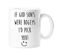 60 SECOND MAKEOVER Men's If God Son's Were Bogeys I'd Pick You Mug in White 60 SECOND MAKEOVER White