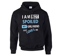 60 SECOND MAKEOVER Men's I'm Not Spoiled My Girlfriend Just Loves Me Hoodie in Black | Size: Small 60 SECOND MAKEOVER Black S