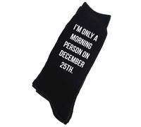 60 SECOND MAKEOVER Men's I'm Only A Morning Person On December 25th Socks in Black 60 SECOND MAKEOVER Black One Size