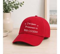 60 SECOND MAKEOVER Men's I've Been Promoted To Big Cousin Baseball Cap in Red 60 SECOND MAKEOVER Red One Size