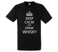 60 SECOND MAKEOVER Men's Keep Calm & Drink Whisky T-Shirt in Black | Size: Small 60 SECOND MAKEOVER Black S