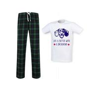 60 SECOND MAKEOVER Men's Life Is Better With A Dachshund Tartan Trouser Pyjamas Set | Size: Small 60 SECOND MAKEOVER Multicolor S