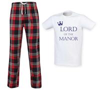60 SECOND MAKEOVER Men's Lord Of The Manor Pyjama Set in Red | Size: Small 60 SECOND MAKEOVER Red S