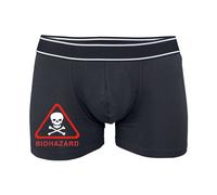 60 SECOND MAKEOVER Men's Mens Black Funny Boxers Biohazard Fart Trump Shorts Boxers | Size: XL 60 SECOND MAKEOVER Black XL