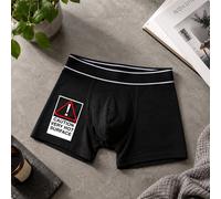 60 SECOND MAKEOVER Men's Mens Black Funny Boxers Caution Very Hot Surface Shorts Boxers | Size: Large 60 SECOND MAKEOVER Black L