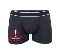 60 SECOND MAKEOVER Men's Mens Black Funny Boxers Warning Wind Gusts Fart Trump Shorts Boxers | Size: Medium 60 SECOND MAKEOVER Black M