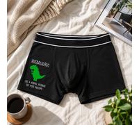 60 Second Makeover Limited Mens Black Husbasaurus Husband Dinosaur Boxer Shorts