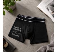 60 Second Makeover Limited Mens Black I Love My Girlfriend This Much Boxer Shorts