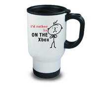 60 SECOND MAKEOVER Men's Mens I'd Rather Be On The Xbox Metal Travel Mug in White 60 SECOND MAKEOVER White