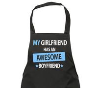 60 SECOND MAKEOVER Men's My Girlfriend Has An Awesome Boyfriend Black Apron 60 SECOND MAKEOVER Black