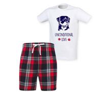 60 SECOND MAKEOVER Men's Rottie Unconditional Love Tartan Short Pyjamas | Size: XS 60 SECOND MAKEOVER Multicolor XS