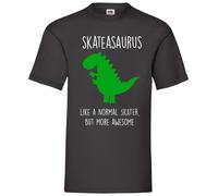 60 SECOND MAKEOVER Men's Skater Dinosaur T-Shirt Skatersaurus in Black | Size: Medium 60 SECOND MAKEOVER Black M