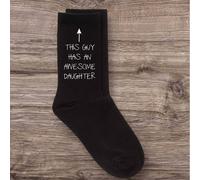 60 SECOND MAKEOVER Men's This Guy Has An Awesome Daughter Black Calf Socks 60 SECOND MAKEOVER Black One Size