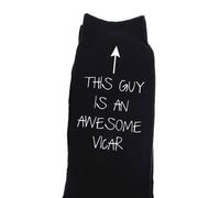 This Guy Is An Awesome Vicar Mens Black Socks Present Gift Fathers Day Dad Birthday Christmas Present