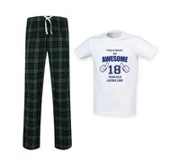 60 Second Makeover Limited Mens This Is What An Awesome 18 Year Old Looks Like Tartan Pyjama Set Green