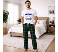 60 SECOND MAKEOVER Men's This Is What An Awesome Accountant Looks Like Tartan Pyjama Set in Green | Size: XS 60 SECOND MAKEOVER Green XS