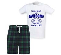 60 Second Makeover Limited Mens This Is What An Awesome Daddy Looks Like Tartan Short Pyjama Set Family Matching Fathers Day Twinning Green
