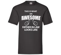 60 SECOND MAKEOVER Men's This Is What An Awesome Father In Law Looks Like T-Shirt in Black | Size: Medium 60 SECOND MAKEOVER Black M