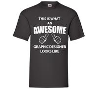 60 SECOND MAKEOVER Men's This Is What An Awesome Graphic Designer Looks Like T-Shirt in Black | Size: Small 60 SECOND MAKEOVER Black S