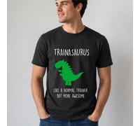 60 SECOND MAKEOVER Men's Trainer Dinosaur T-Shirt in Black | Size: 2XL 60 SECOND MAKEOVER Black 2XL