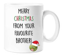 60 SECOND MAKEOVER Merry Christmas From Your Favourite Brother Mug in White 60 SECOND MAKEOVER White