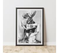 60 SECOND MAKEOVER Moose On The Toilet Animal Print | Size: A3 60 SECOND MAKEOVER Multicolor A3